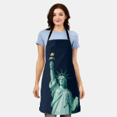 Statue of Liberty Modern Art Apron エプロン (着用した状態)