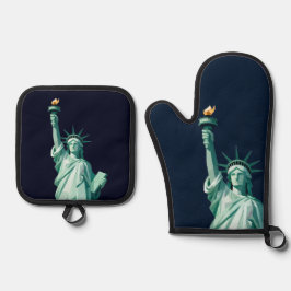  Statue of Liberty Modern Oven Mitt & Pot Holder  鍋つかみ&鍋敷きセット