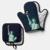  Statue of Liberty Modern Oven Mitt & Pot Holder  鍋つかみ&鍋敷きセット (正面/裏面)