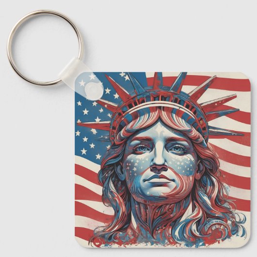 Statue of Liberty New York Patriotic USA Freedom キーホルダー (正面)