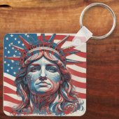 Statue of Liberty New York Patriotic USA Freedom キーホルダー (裏面)
