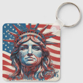 Statue of Liberty New York Patriotic USA Freedom キーホルダー (裏面)