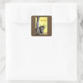 statue of liberty new york travel poster スクエアシール (バッグ)
