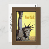 statue of liberty new york travel poster ポストカード (正面/裏面)