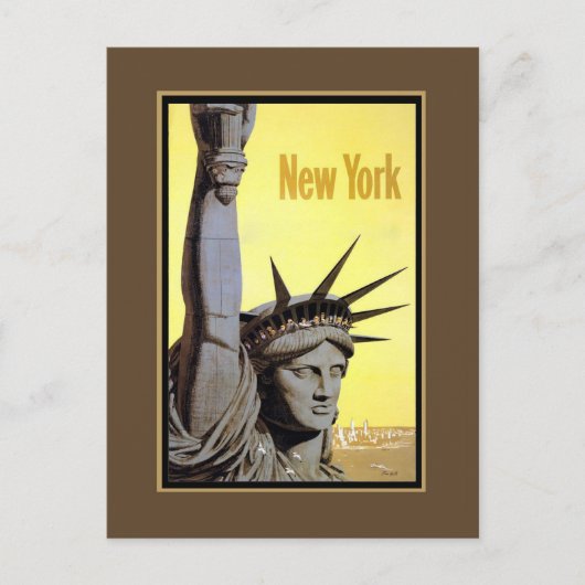 statue of liberty new york travel poster ポストカード (正面)