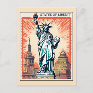 Statue of Liberty NYC Retro New York City ポストカード