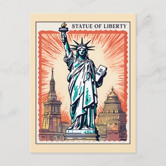 Statue of Liberty NYC Retro New York City ポストカード (正面)