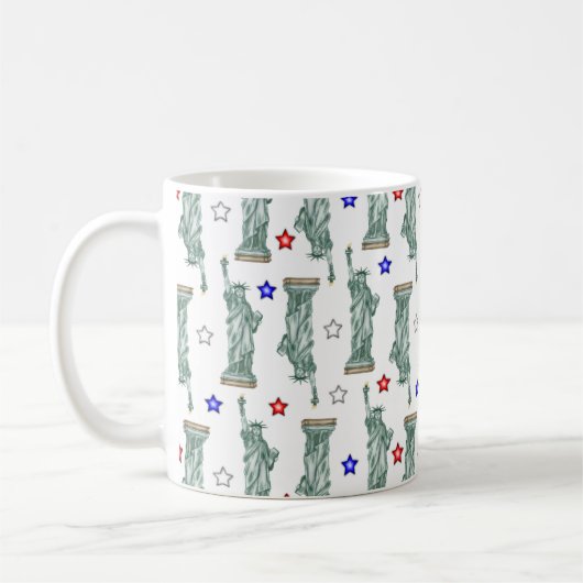 Statue of Liberty - Patriotic Stars Coffee Mug コーヒーマグカップ (左)