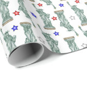 Statue of Liberty - Patriotic Stars Wrapping Paper ラッピングペーパー (ロールコーナー)