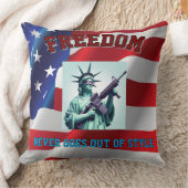 Statue of Liberty Patriotic Sunglasses M4 Rifle  クッション (ブランケット)