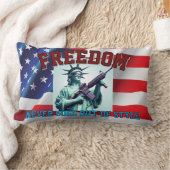 Statue of Liberty Patriotic Sunglasses M4 Rifle  ランバークッション (ブランケット)