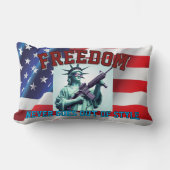 Statue of Liberty Patriotic Sunglasses M4 Rifle  ランバークッション (正面)