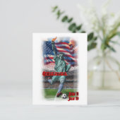 Statue of Liberty playing Soccer on a  シーズンポストカード (スタンド正面)
