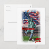Statue of Liberty playing Soccer on a  シーズンポストカード (正面/裏面)