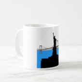 Statue of Liberty Silhouette New York Skyline コーヒーマグカップ (正面左)
