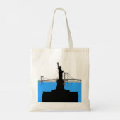 Statue of Liberty Silhouette New York Skyline トートバッグ (裏面)