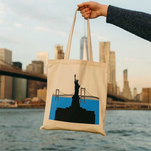 Statue of Liberty Silhouette New York Skyline トートバッグ