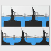 Statue of Liberty Silhouette New York Skyline ラッピングペーパー (フラット)
