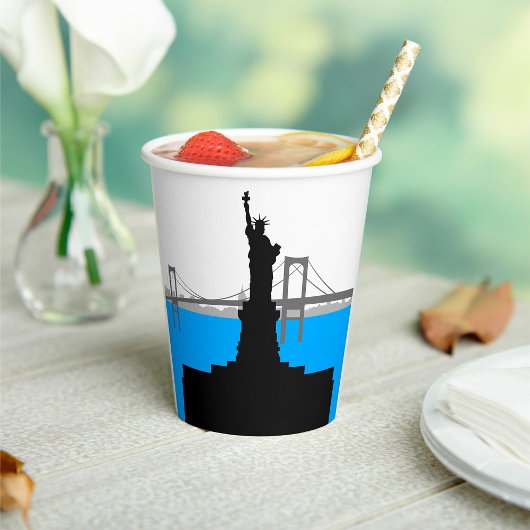 Statue of Liberty Silhouette New York Skyline 紙コップ
