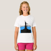 Statue of Liberty Silhouette New York Skyline Tシャツ (正面フル)