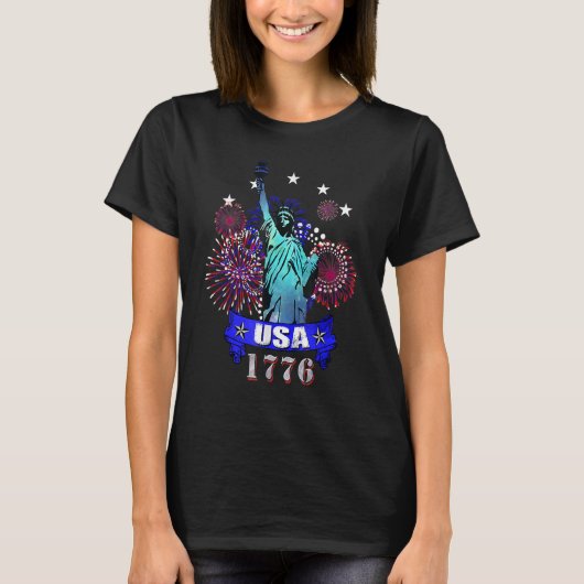 Statue Of Liberty Statue 1776 USA New York City Tシャツ (正面)