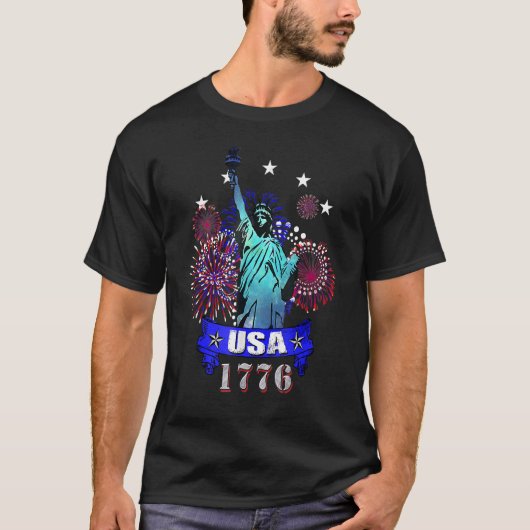 Statue Of Liberty Statue 1776 USA New York City Tシャツ (正面)