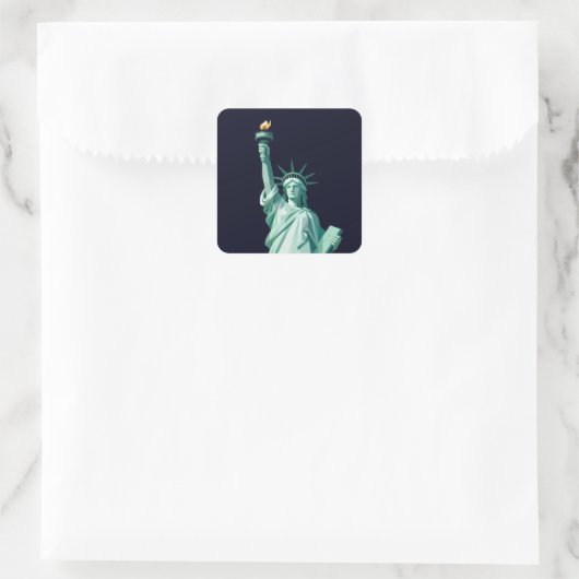 Statue of Liberty Sticker – Modern Iconic Design スクエアシール (バッグ)