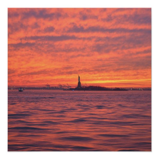 Statue of Liberty Sunset Poster ポスター (正面)