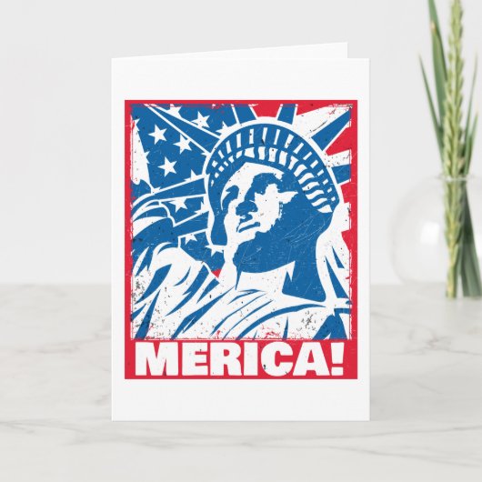 Statue of Liberty USA Merica Independence Day カード (正面)