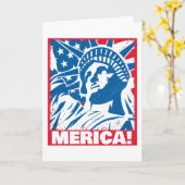 Statue of Liberty USA Merica Independence Day カード (黄色い花)