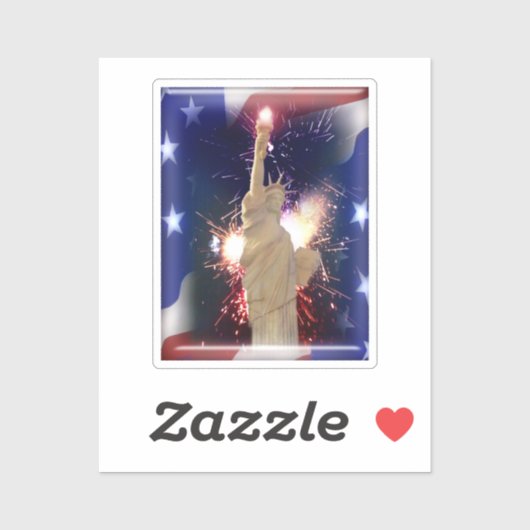Statue of Liberty with 4th of July Fireworks  シール (シート)