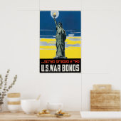Statue of Liberty WWII Poster US War Bonds ポスター (キッチン)