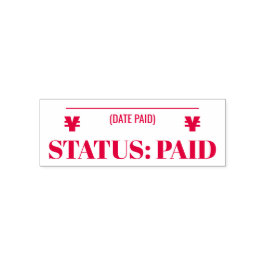 「STATUS: PAYED」 & Yen Sign Rubber Stamp セルフインキングスタンプ