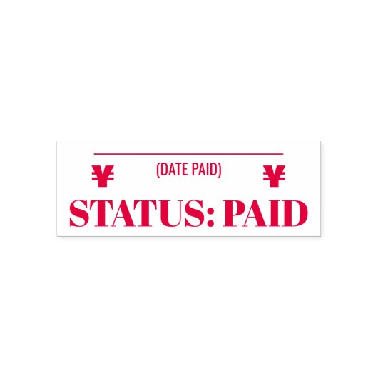 「STATUS: PAYED」 & Yen Sign Rubber Stamp セルフインキングスタンプ (デザイン)
