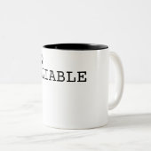 Status Unreliable Minimalist Typographic ツートーンマグカップ (正面右)