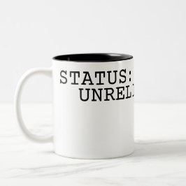 Status Unreliable Minimalist Typographic ツートーンマグカップ