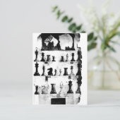 StauntonのChessmenのパテントのスケッチ ポストカード (スタンド正面)