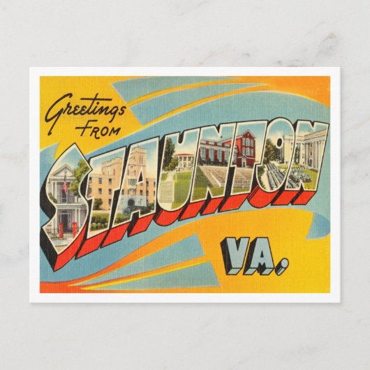 Staunton, Virginia Vintage Travel ポストカード (正面)