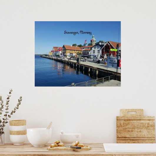 Stavanger、ノルウェーの風光明媚な写真 ポスター (キッチン)