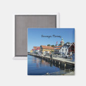 Stavanger、ノルウェーの風光明媚な写真 マグネット (正面/裏面)