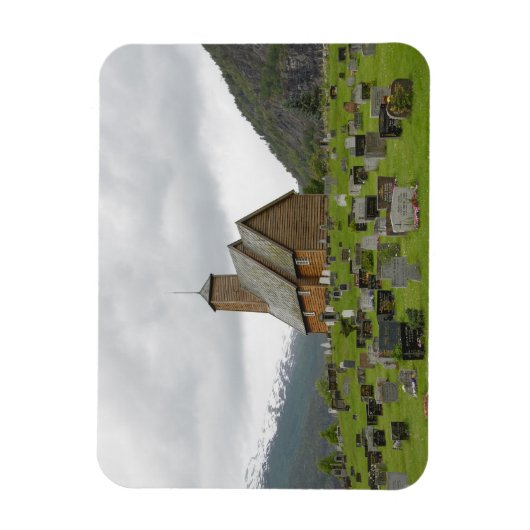 Stave教会と墓、ノルウェーの長方形の磁石 マグネット (縦)