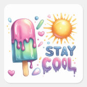Stay クール Summer Stickers スクエアシール (正面)