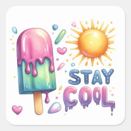 Stay クール Summer Stickers スクエアシール