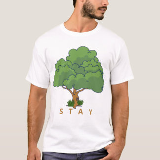 STAY ツリー イラスト ポジティブ ナチュラル アート Tシャツ