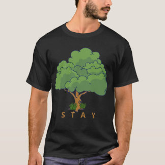 STAY ツリー イラスト ポジティブ ナチュラル アート Tシャツ