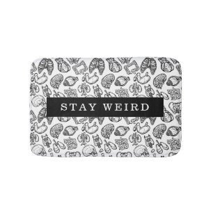 Stay 風変わり Black & White Human Anatomy Biology バスマット