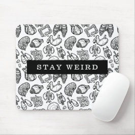 Stay 風変わり Black & White Human Anatomy Biology マウスパッド