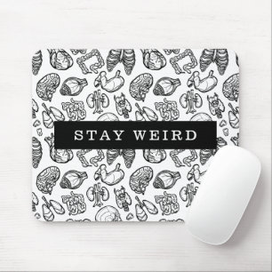 Stay 風変わり Black & White Human Anatomy Biology マウスパッド