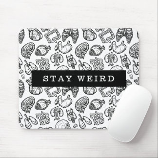 Stay 風変わり Black & White Human Anatomy Biology マウスパッド