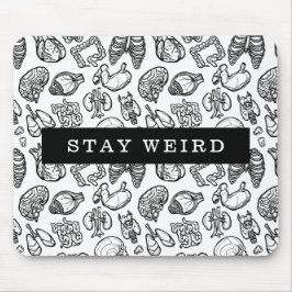 Stay 風変わり Black & White Human Anatomy Biology マウスパッド